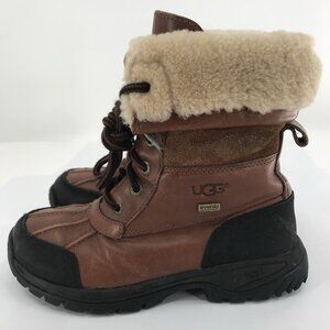 Kids Ugg Butte Leather Waterproof Sheepskin Lined Winter Boots Size 2 Worchester
